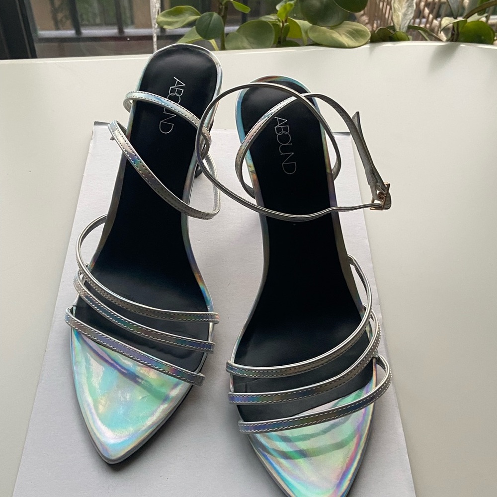 Abound Silver Iridescent Strappy Women's Heels